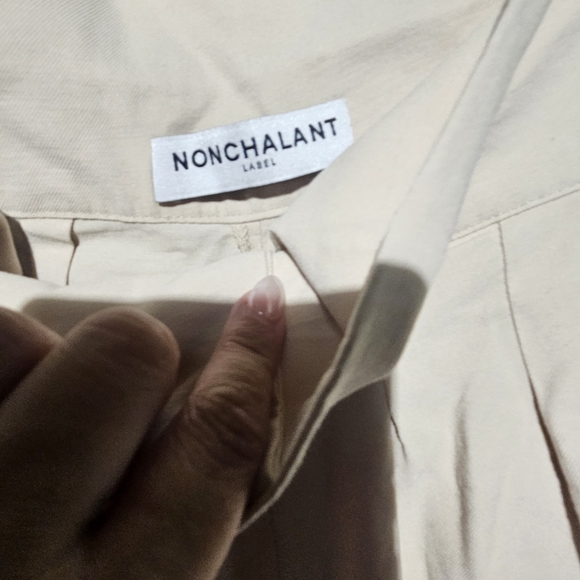 NONchalant Label Size Small Cream Wide Leg Pants NWOT Waist 28 Inseam 31 - Picture 2 of 5